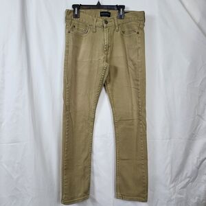 Bullhead Denim Co. Men's Khaki Tan 5-Pocket Skinny Casual Jeans‎ 30x30 Vintage